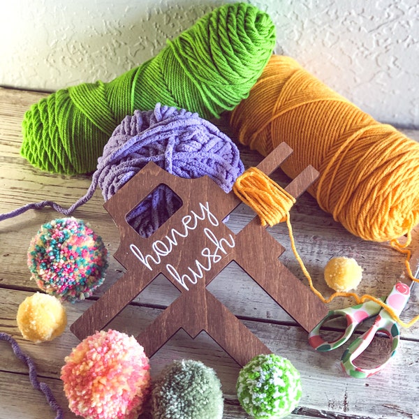 Honey Hush Pom Pom Maker, Pom Pom Tool, multi size yarn pompom maker, yarn tassel maker