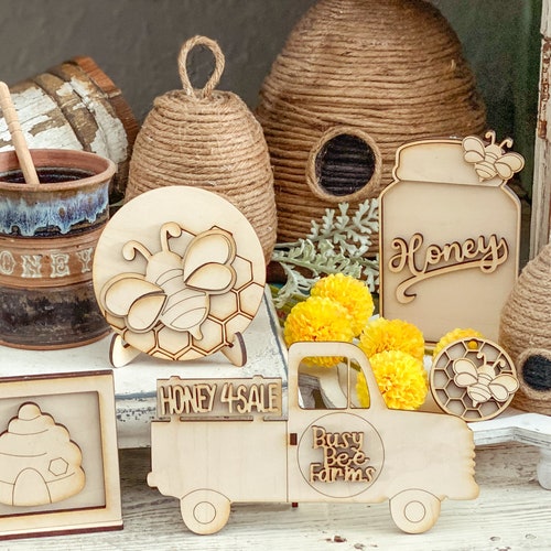 Tiered Tray Decor DIY Bee Tiered Tray Set Wood Blanks Etsy