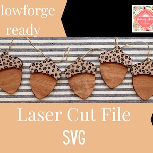 Acorn Banner SVG, Banner Laser Cut File, Thanksgiving Laser Cut File, Fall Banner SVG