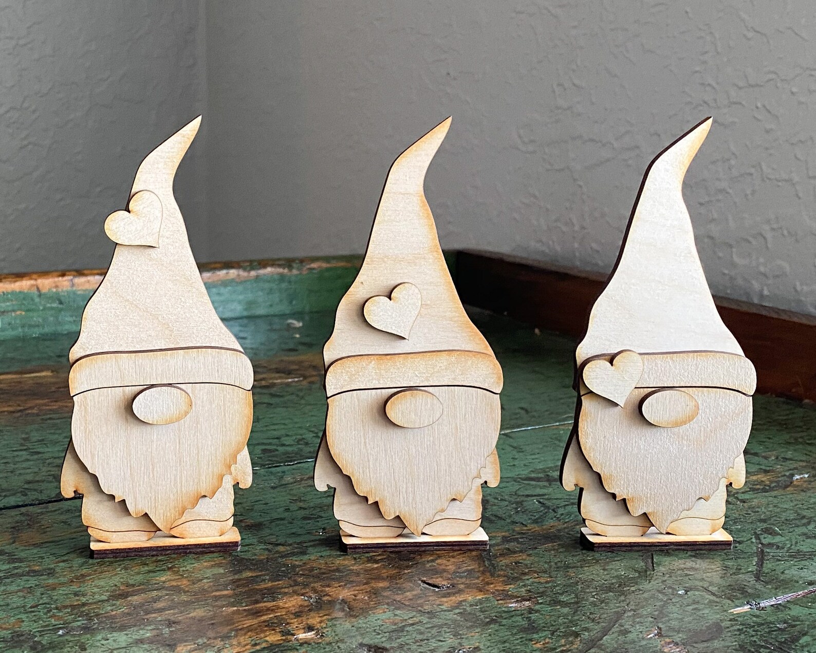 Set of 3 DIY Standing Gnome Cutouts Blank 3D Gnomes Etsy