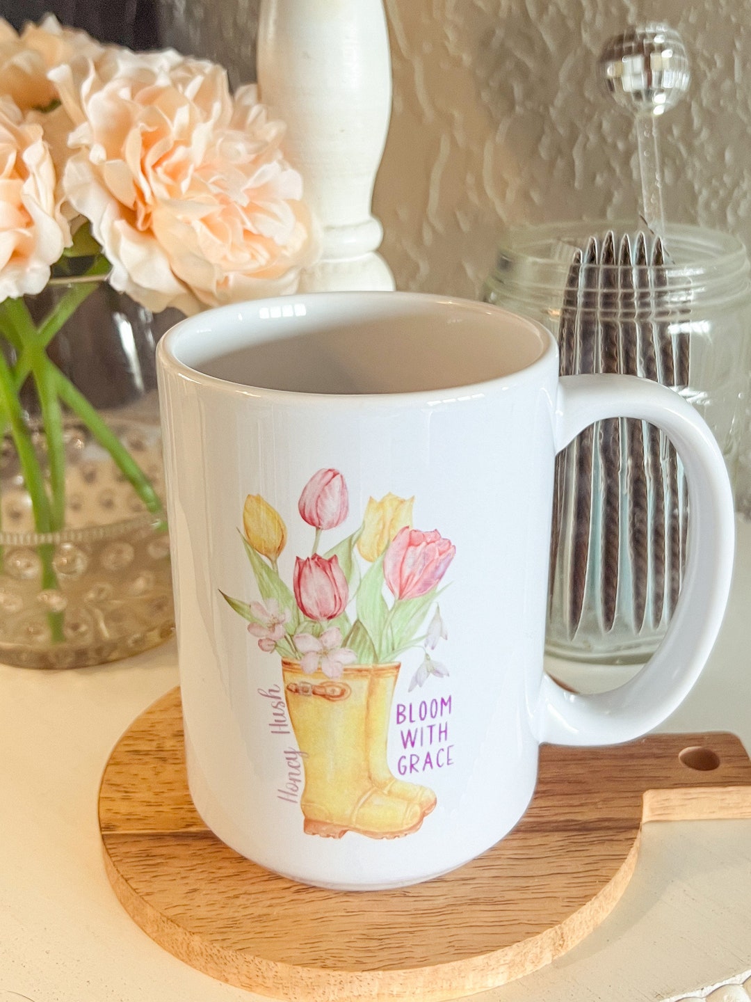 Sentimental Spring Mugs Spring Coffee Mug, Floral Coffee Cup, Secret Pal Gift, Easter Coffee ...