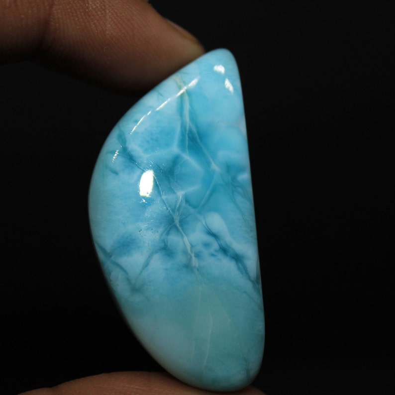 49x23x9 MM Striking blue larimar cabochon stone 100/% natural not enhanced awesome pattern