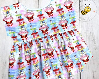 Santa Presents Top Size 5 - Santa Gifts Top - Santa Top for Girls