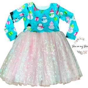 Snowman Dress size 5 Ready to Ship - Let it Snow Dress for Girls