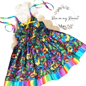 Butterfly Garden Dress size 4 Ready to Ship - Butterfy Dress for Girls