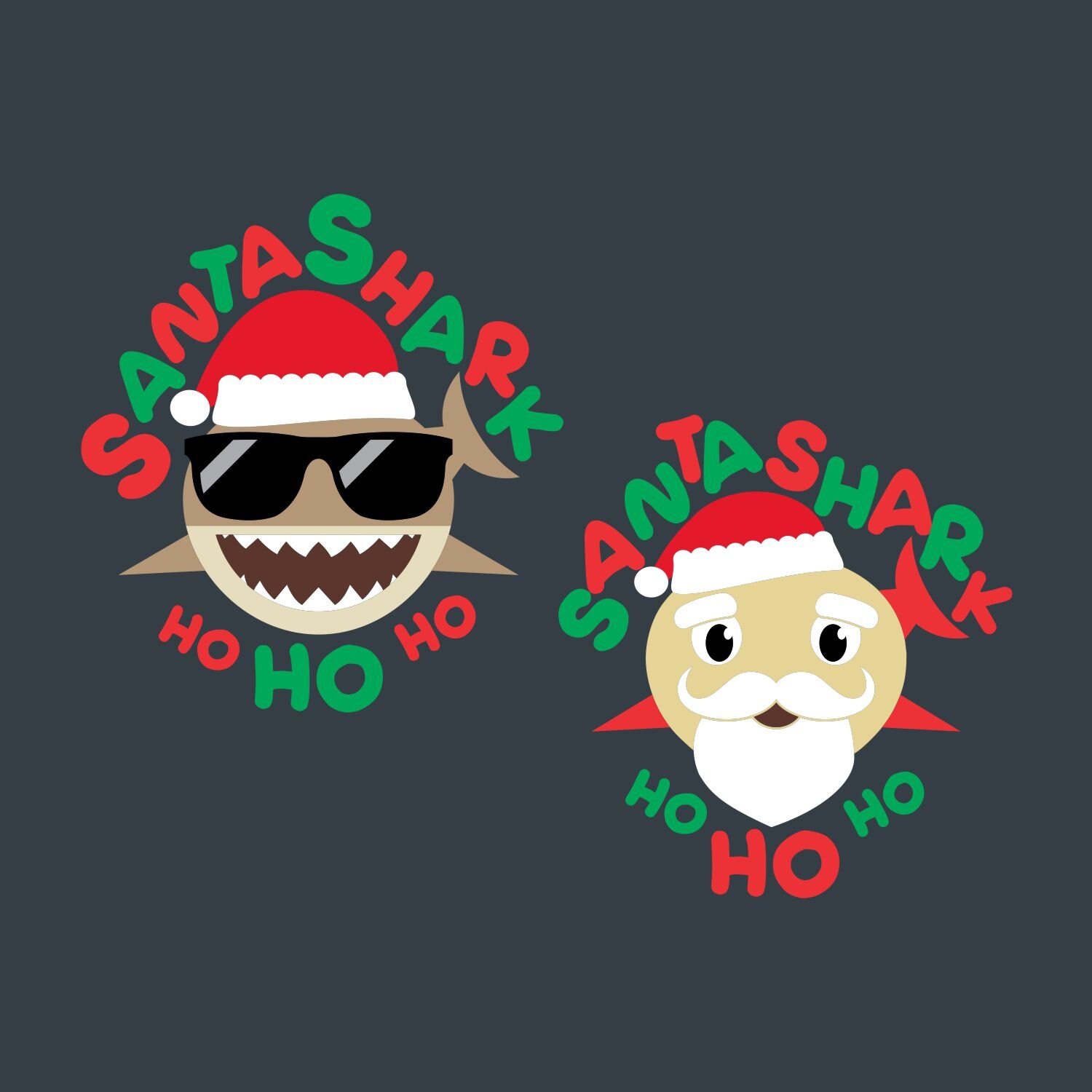 Santa Shark SVG Santashark Cut File Printable | Etsy