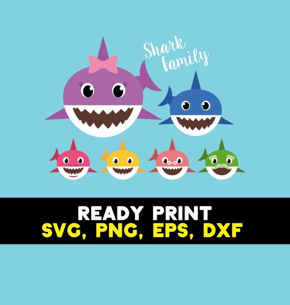 Download Sister Shark Baby shark SVG EPS PNG clip art Daddy Shark ...