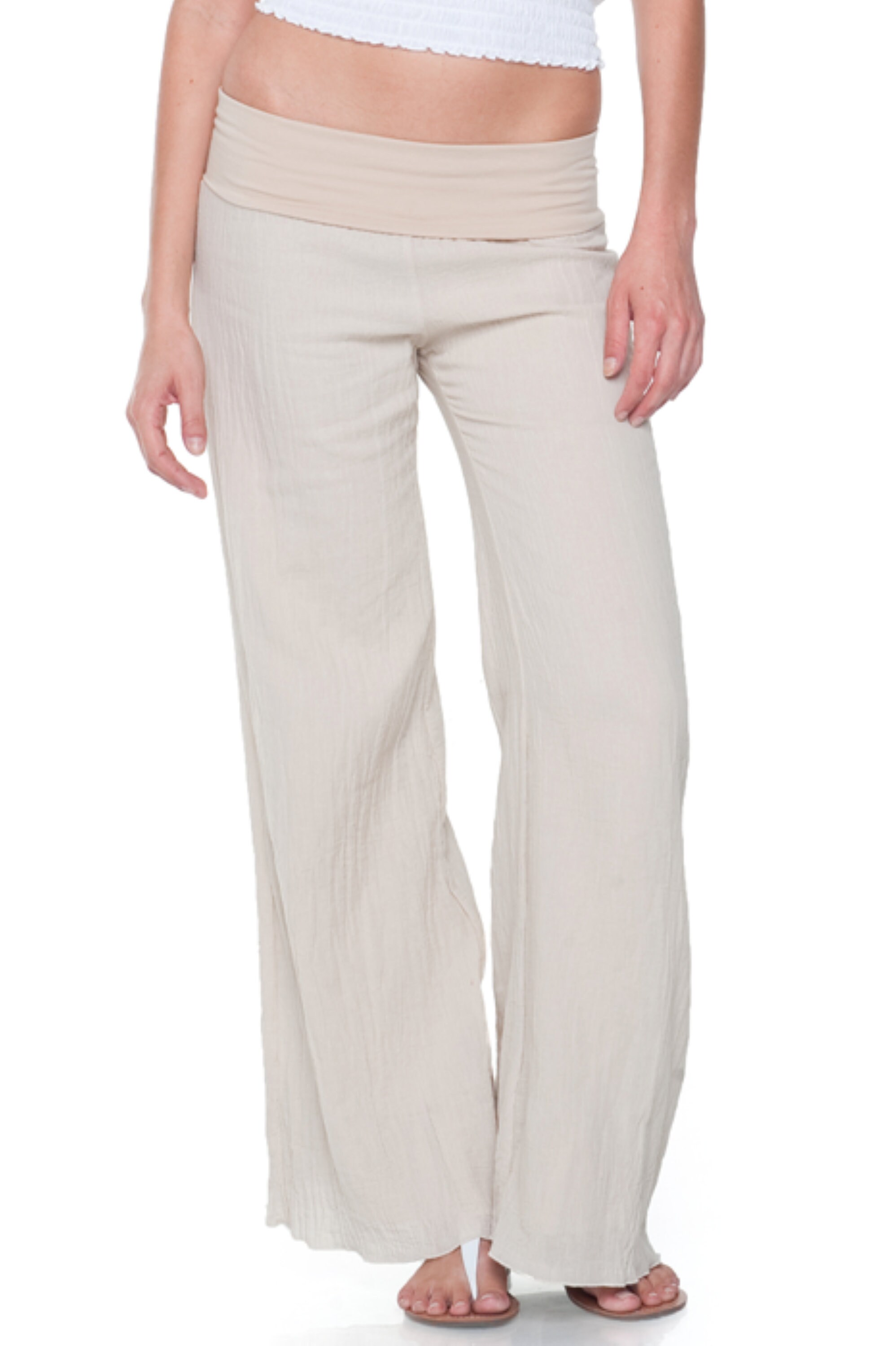 Elan Gauze Lined Rollover Waistband Pants Clasic Style Etsy