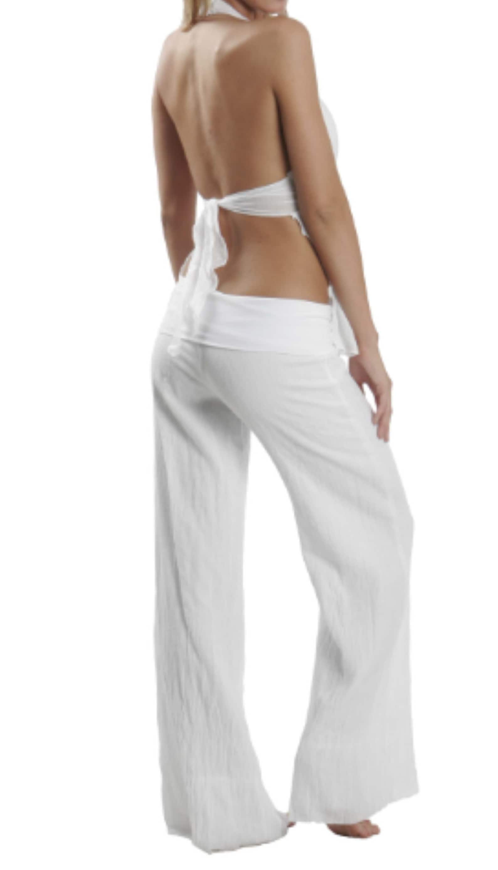 Elan Gauze Lined Rollover Waistband Pants Clasic Style Etsy
