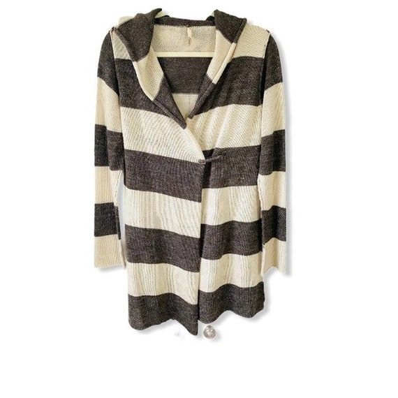 Cardigan Sweater Large Stripe 
