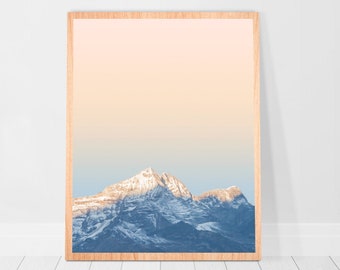 Plakat z Nepalu Blush Pink Mountain Wall Art do druku, cyfrowe pobranie, estetyczny plakat z dekoracją Zen, 8x10 do pobrania