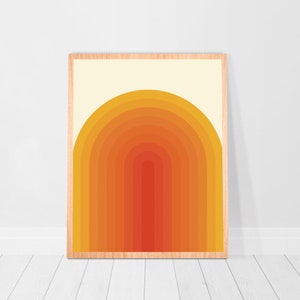 Maximalist Dopamine décor Indie room decor Bauhaus poster Retro Rainbow Print college dorm decor wall decor 70s Wall Art preppy room decor