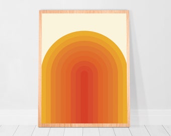 Maksymalistyczny wystrój dopaminowy, wystrój pokoju indie, plakat Bauhaus, wydruk tęczy w stylu retro, dekoracja akademika, dekoracja ścienna z lat 70., wystrój pokoju w stylu preppy