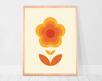 Flower market print Retro Decor Trendy funky wall art gradient print 70s trendy flower print 70's Poster dorm decor indie wall decor poster