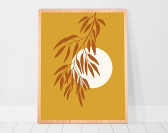 Ceramic Orange and Yellow Orchid Wall HangingMinimalisticBoho DecorGypsyHealingHandmadeSimplisticOrganic