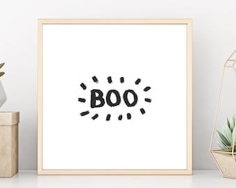 Halloween Decor 2026 Square Boo poster Print Diy Printable Halloween Party decor boo poster boo wall art sign halloween decoration