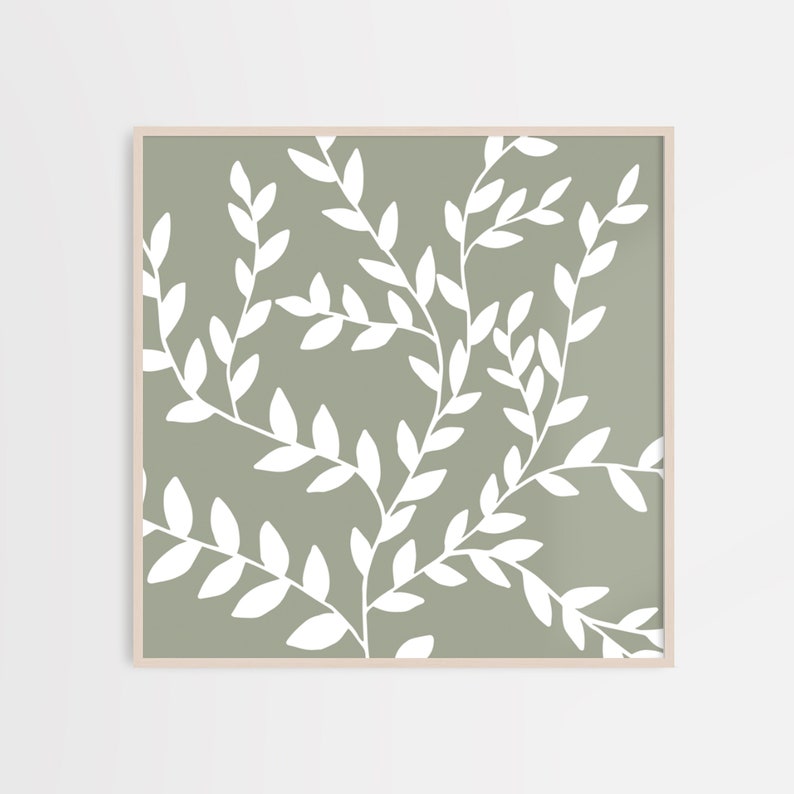 Square Print Set Sage Green Art Print Set of Two 2 Wall Sage Etsy