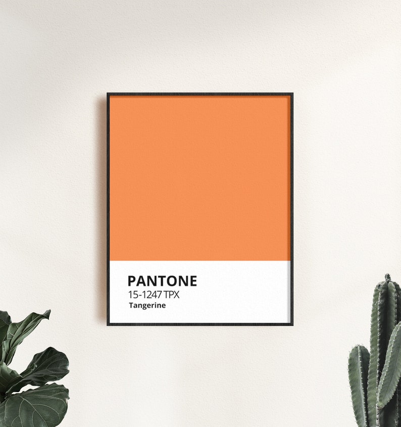 Pantone Print Tangerine Orange Pantone Colors Poster Orange Etsy