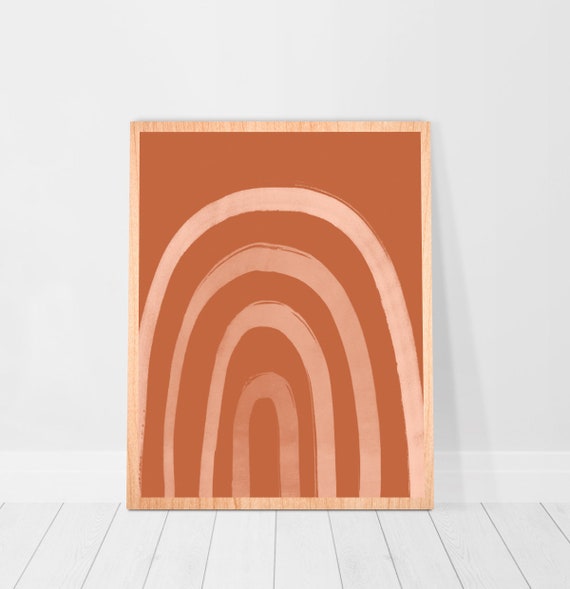 Dorm decor Print Wabi Sabi Printable art earthy wall art digital file Abstract Boho Rainbow Geometric Arch Mid Century Warm Tones Terracotta