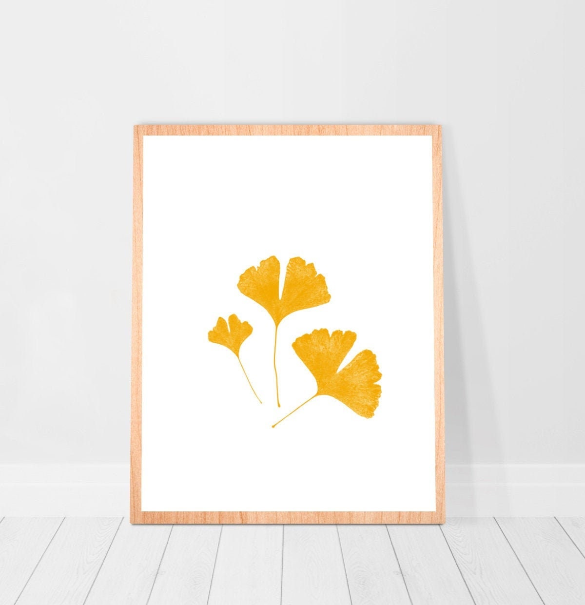 Gold Ginkgo Leaf Print Japandi Wall Art Dorm Wall Decor Etsy