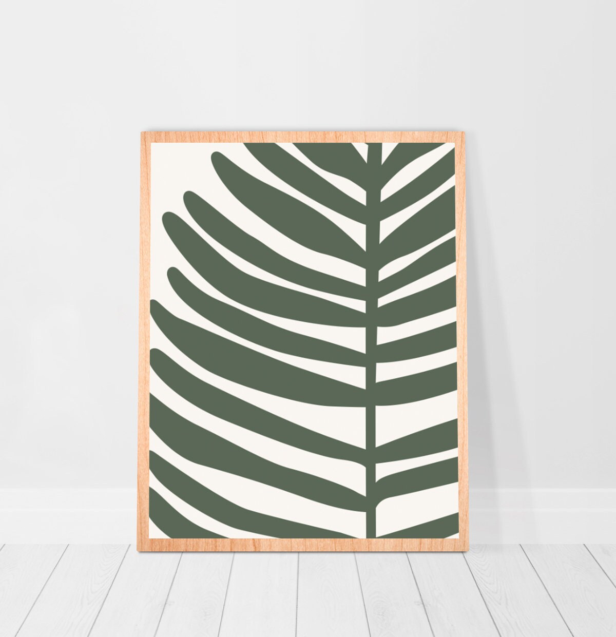 Boho Wall Decor Sage Green Leaf Art Print Wall Art Printable Etsy