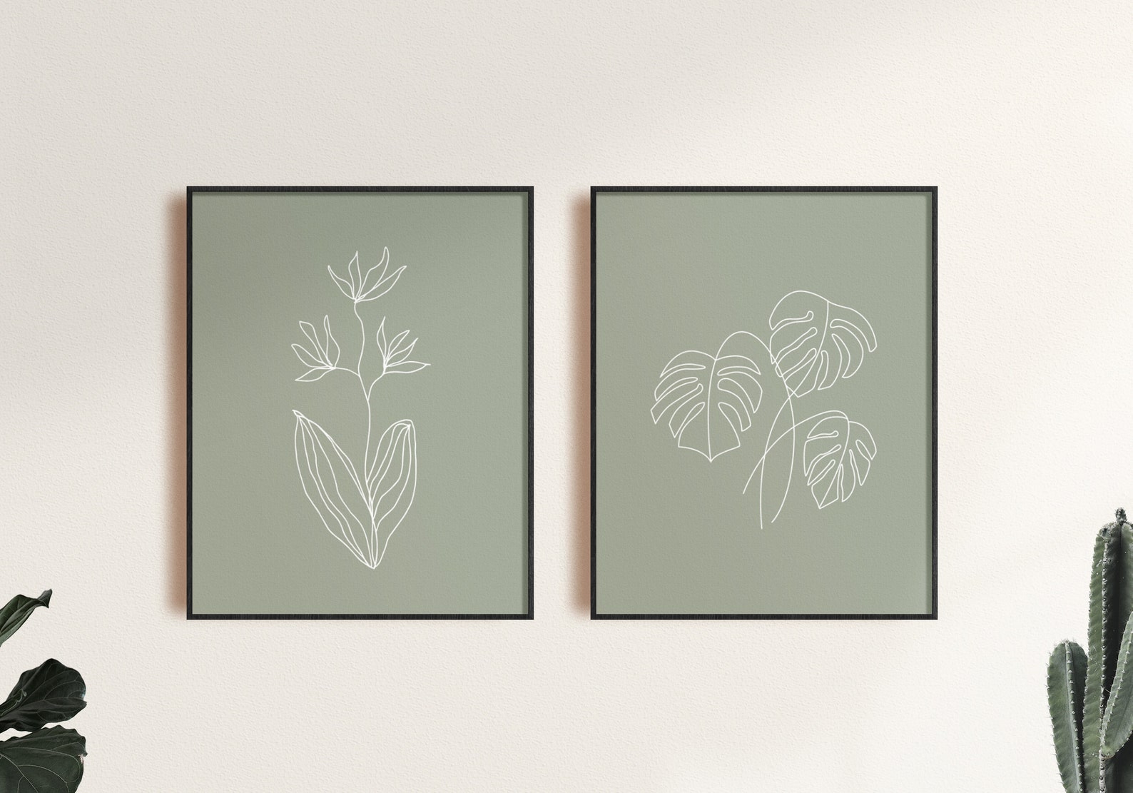 Sage Green Print Set of 2 Wall Art Set of Two Prints Gallery Etsy
