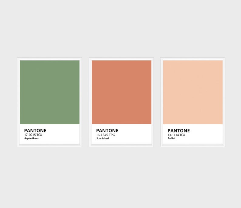 Mid Century Modern Gallery Wall Set of 3 Prints Pantone Colors Etsy