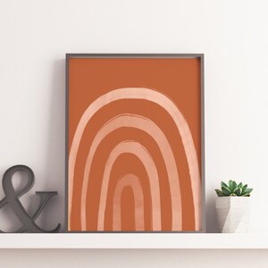Dorm decor Print Wabi Sabi Printable art earthy wall art digital file Abstract Boho Rainbow Geometric Arch Mid Century Warm Tones Terracotta image 4