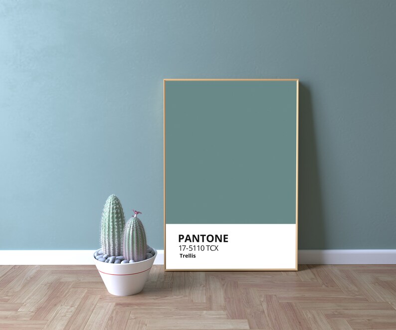 Green Pantone Poster Mid Century Modern Colors Printable Wall Etsy