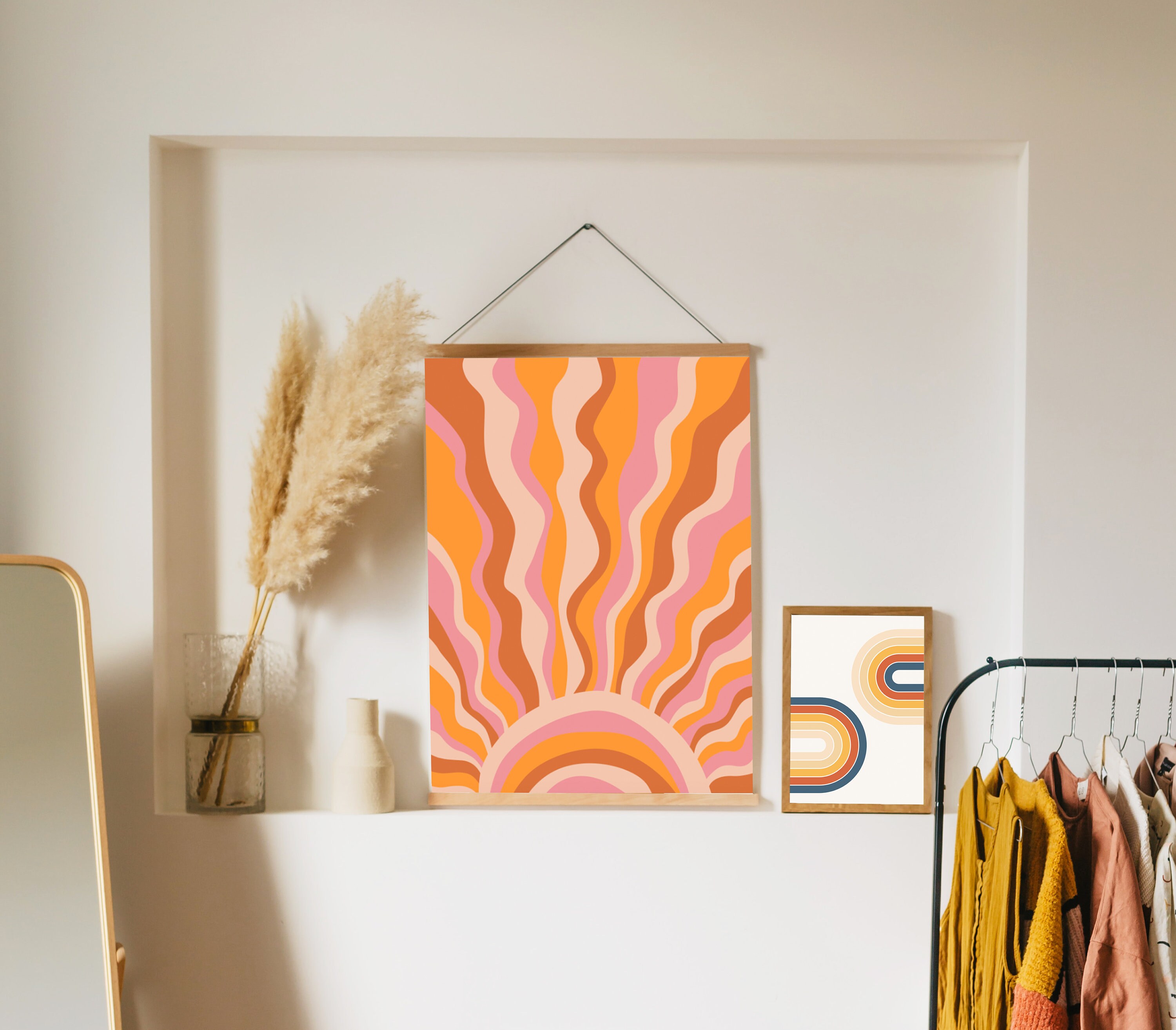 Sun Funky Wall Art Indie Room Decor Print Aesthetic Posters Etsy