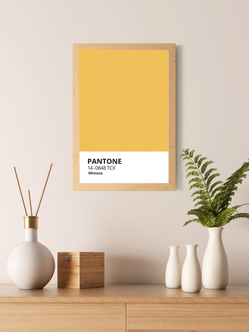 Yellow Pantone Mid Century Modern Warm Tones Pantone Poster Etsy