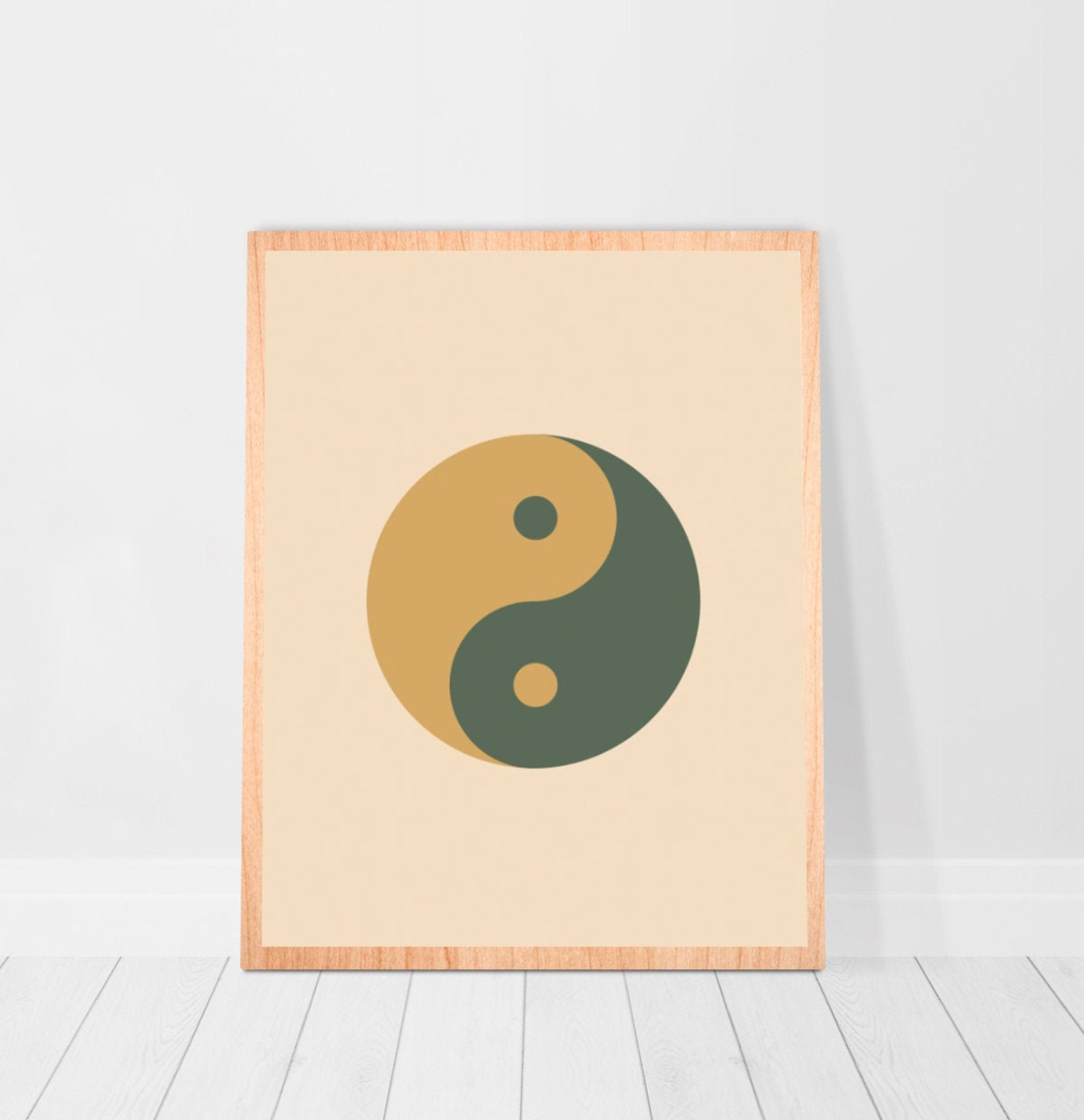 Sage green wall art y2k decoración Yin yang poster indie print Etsy