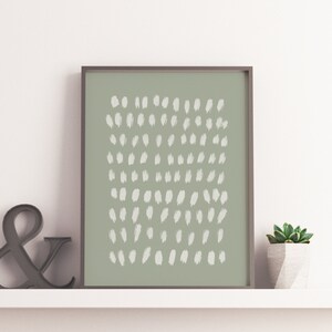 Abstract Sage Green Wall Art Shapes Print College Dorm decor Boho Wall Decor Dusty Sage Green Poster Abstract Drawing Mid century Modern image 6