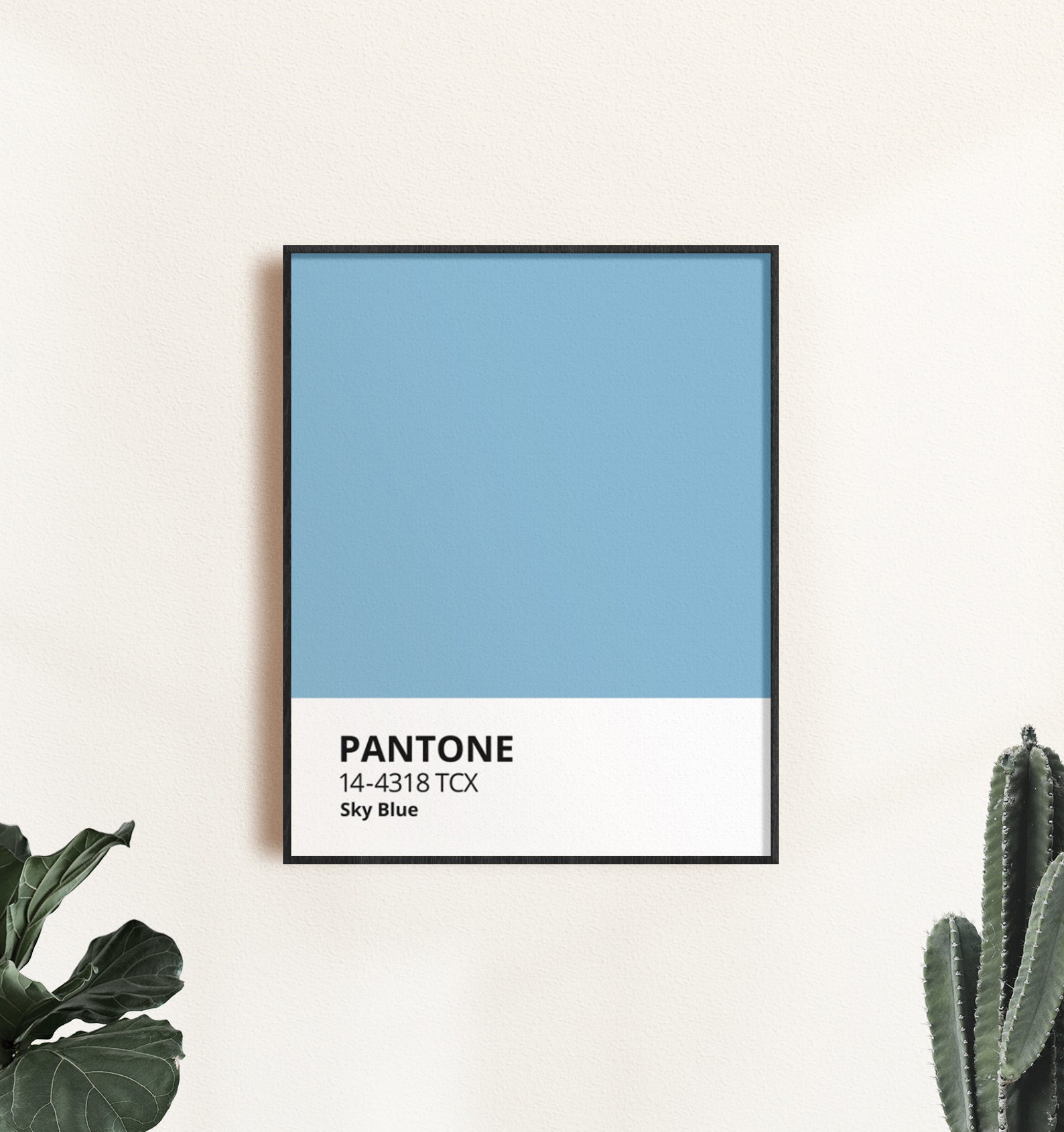 Light Blue Pantone Sky Blue Color Print Digital Download Etsy