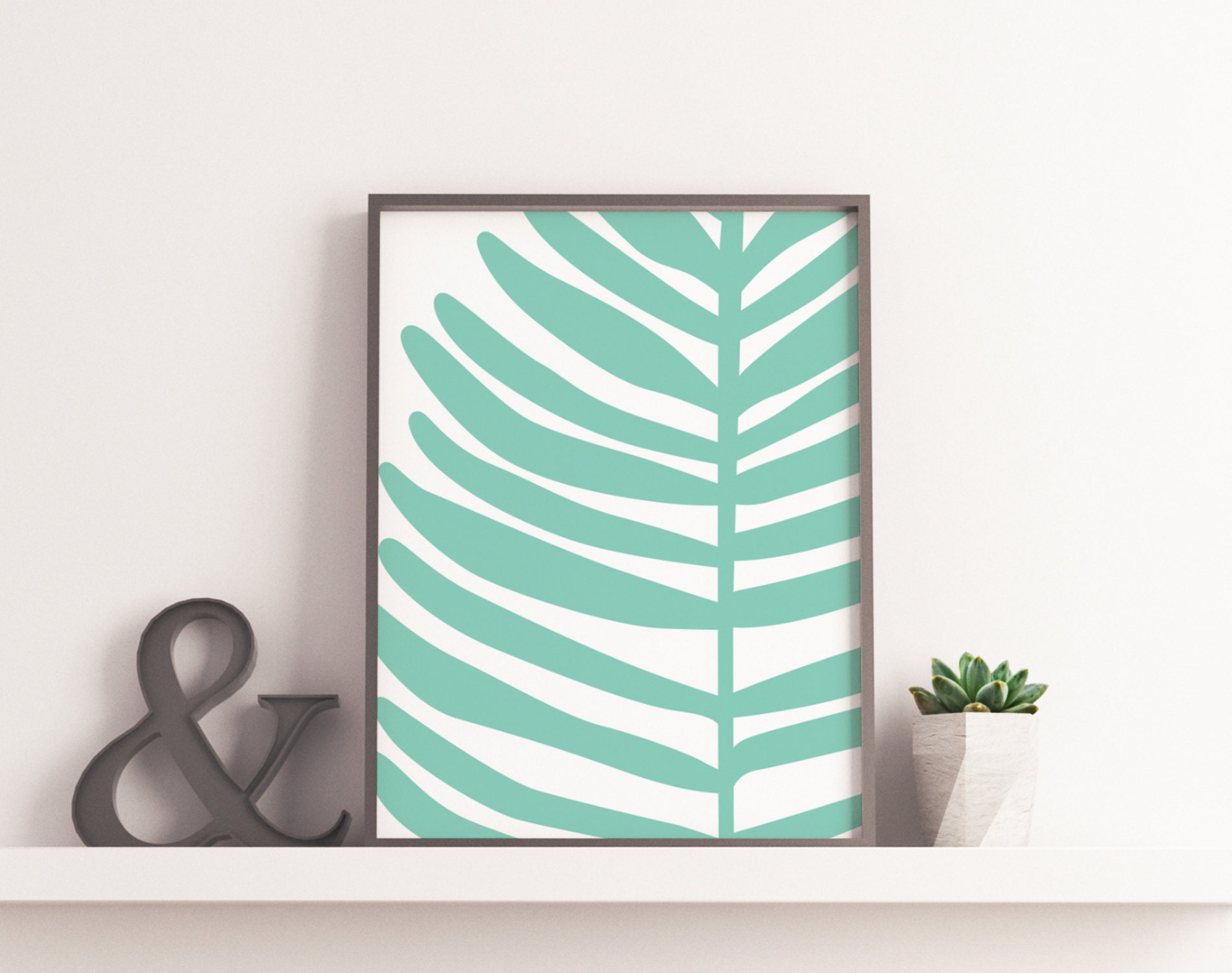 College Dorm decor Teal abstract art Mint Green Wall Art