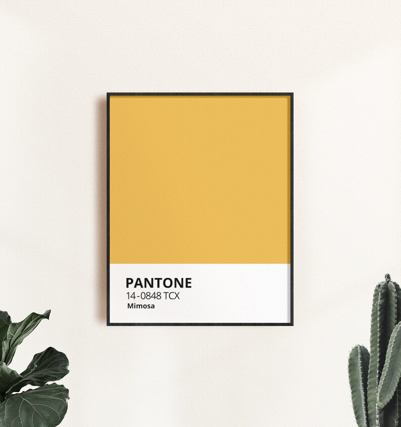 Yellow Pantone Mid Century Modern Warm Tones Pantone Poster Etsy