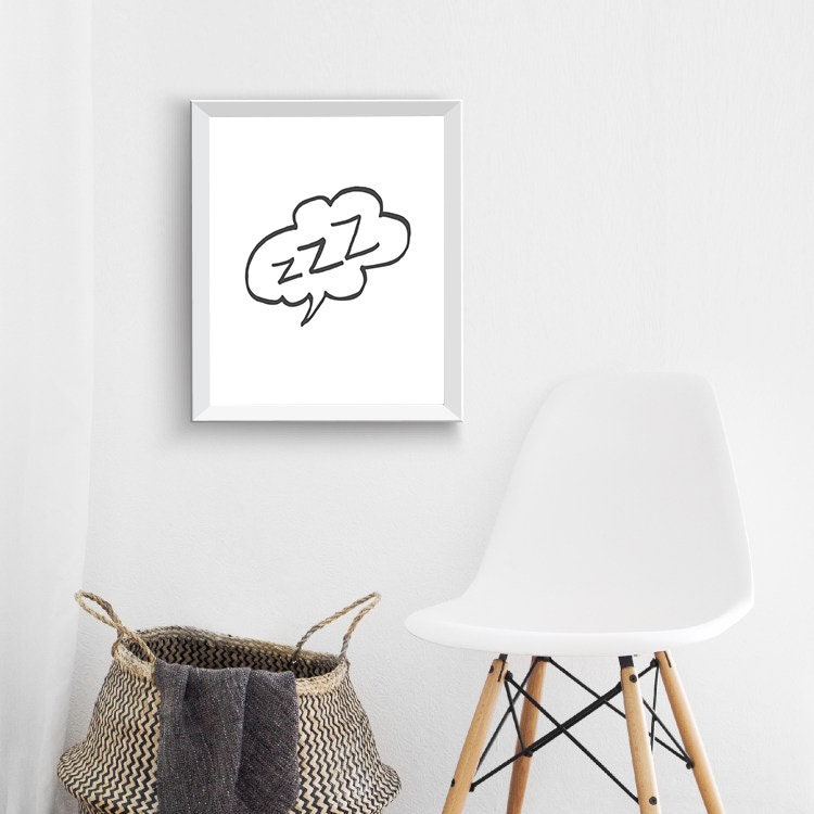 Zzz wall art Nursery Prints Above Bed Art wall decor Zzz Print Etsy
