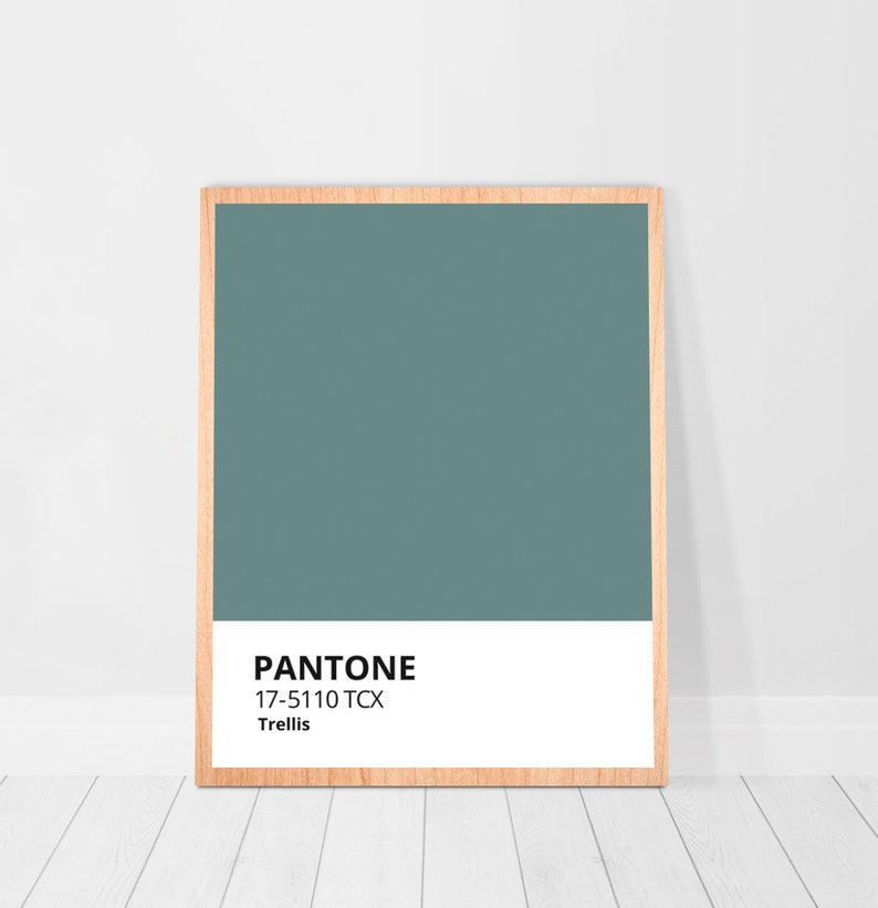 Green Pantone Poster Mid Century Modern Colors Printable Wall Etsy