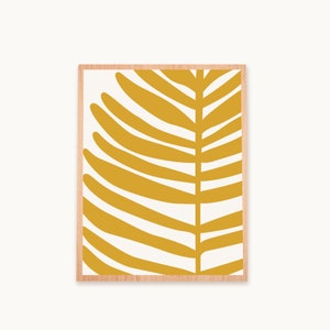 Dorm decor Minimalist Print Botanical PosterMustard Yellow Wall Decor Leaf Boho Art Print wall decor Above Bed Decor mid century modern