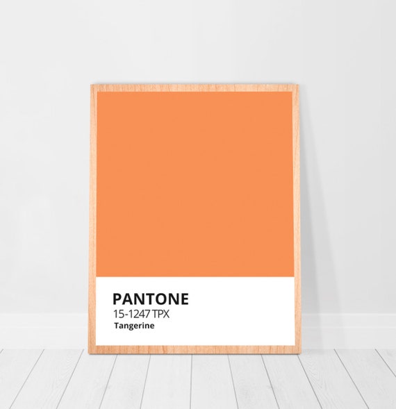 Pantone Print Tangerine Orange Pantone Colors Poster Orange Etsy