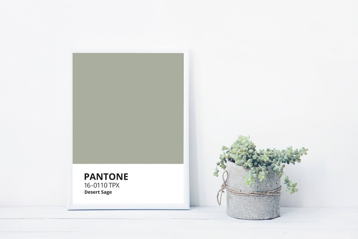Pantone Sage Color Print Digital Download Sage Green Poster Etsy
