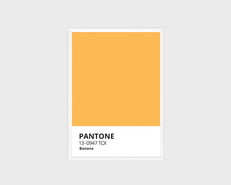 Pantone Colors Banana Print Pantone Decor Digital Download Etsy