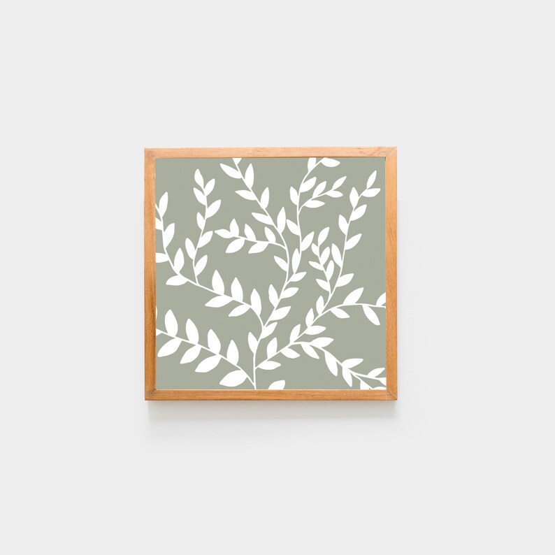 Square Print Set Sage Green Art Print Set of Two 2 Wall Sage Etsy