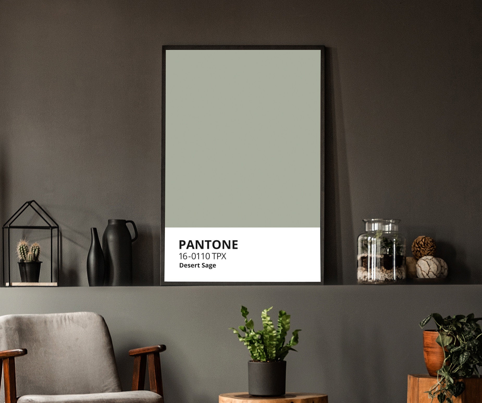 Pantone Sage Color Print Digital Download Sage Green Poster Etsy