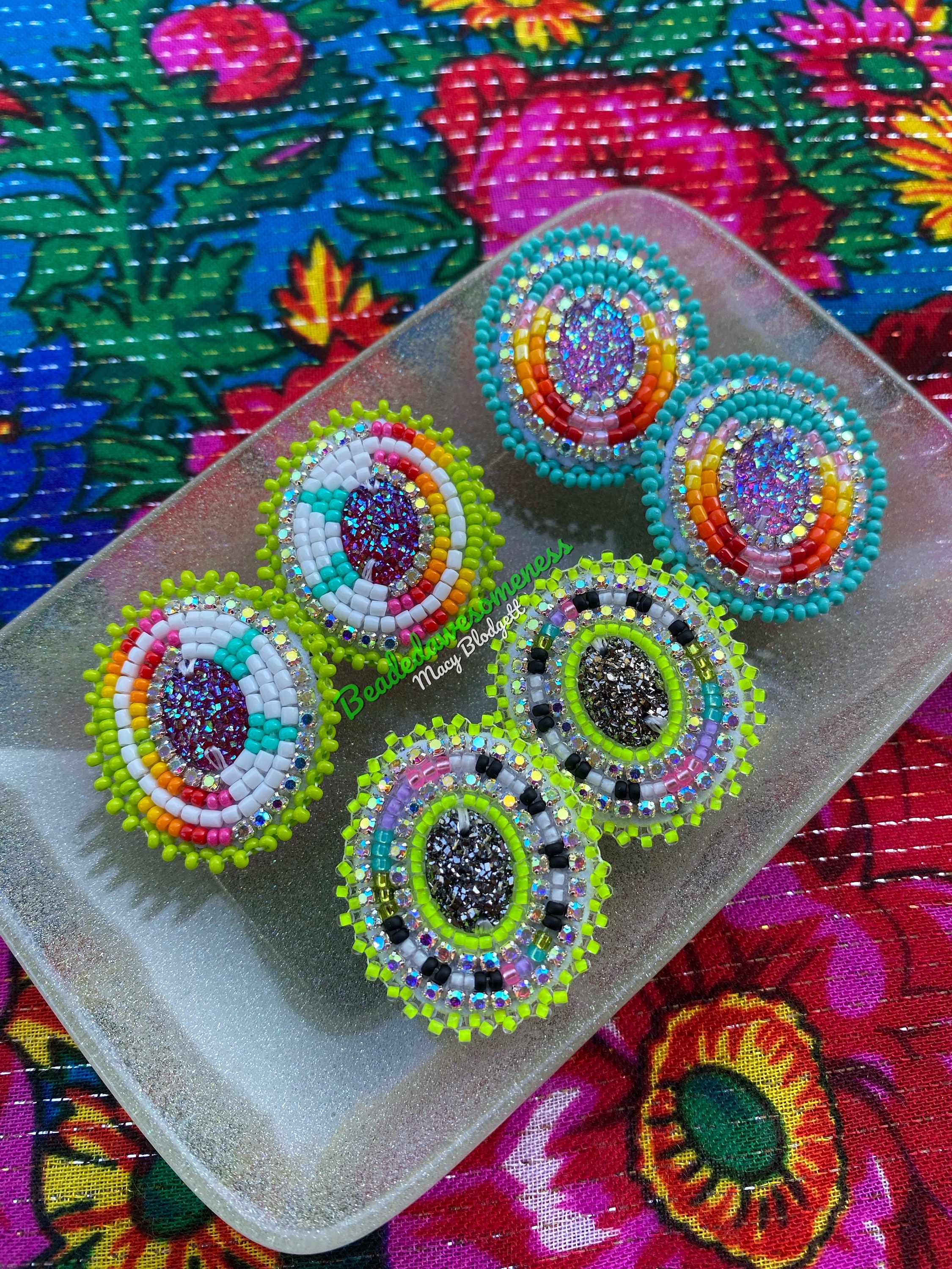 Beaded powwow earrings outlet