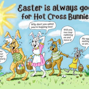 Hot Cross Bunnies Osterkarte