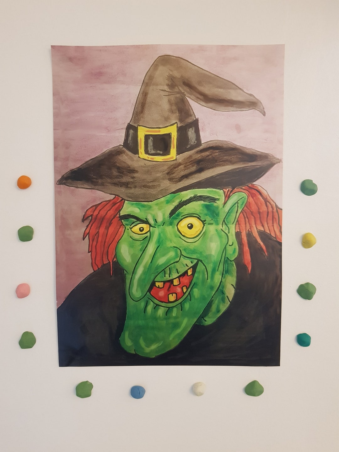 Pin the Wart on the Witch Halloween Game Etsy UK
