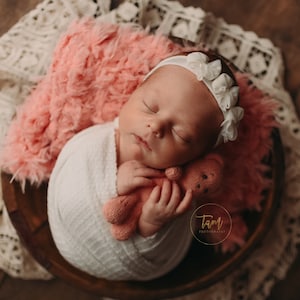 RTS Raspberry Pink Faux Flokati Fur | Newborn Photo Prop | Basket Bowl Stuffer | Fur Prop | Luxuriously Soft Fur | Plush Fur | Prop Layer