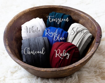 Winter Collection | Cool Tone Newborn Jersey Stretch Knit Wraps | Baby Wrap | Photo Prop | Buttery Soft 4-Way Stretch | Colored Wraps | RTS