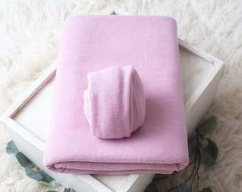 Colección Cashmere / Fondo tipo puf color malva suave / Tela rosa claro para posar recién nacidos / Fondo para recién nacidos / Accesorio suave y mullido para fotos de recién nacidos